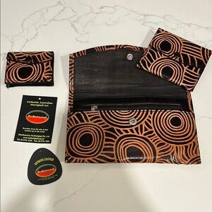 Aboriginal Art Leather Wallet Set